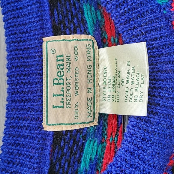 LL BEAN VINTAGE 100% WOOL MULTICOLORED MEDIUM MEN'S SWEATER NWOT - Picture 17 of 17